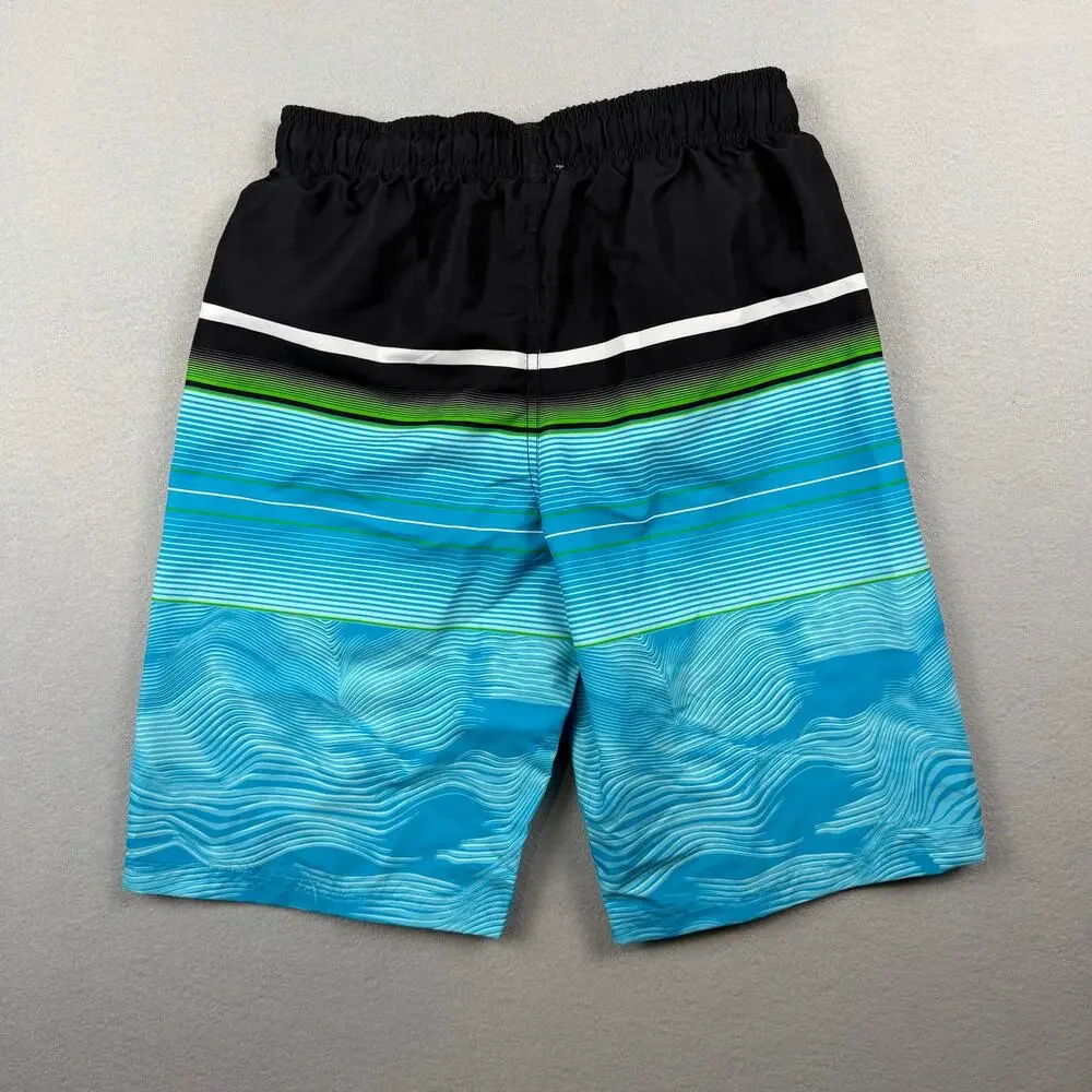 Under Armour Boys Blue Striped Swim Trunks YLG